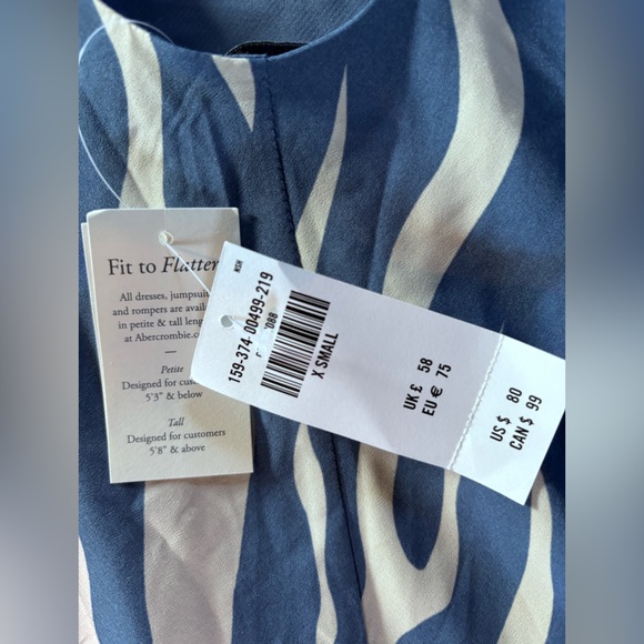 Abercrombie & Fitch Blue and Cream Patterned Dress - Picture 3 of 5